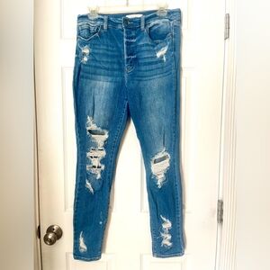 Eunina Ripped Blue Skinny Jeans